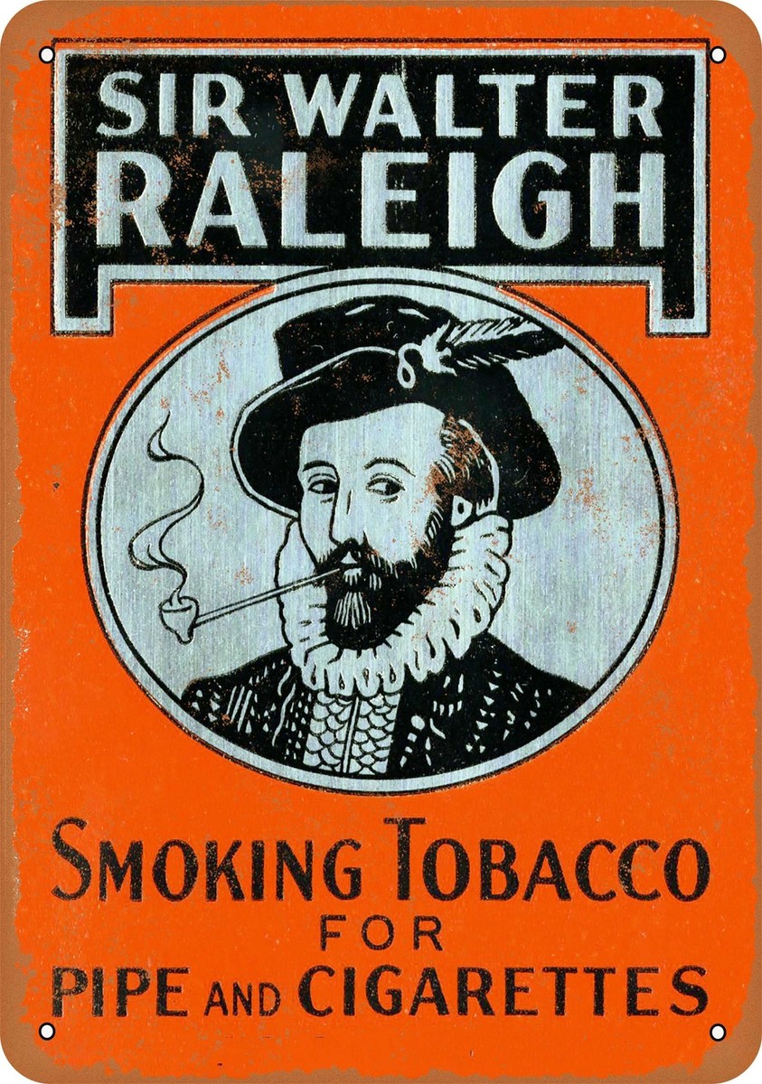 ヴィンテージ Walter Raleigh Tobacco Advertising Sign　看板 インテリア アメリカン雑貨 Vintage Embossed Tin Sir Walter Raleigh Tobacco Sign 24