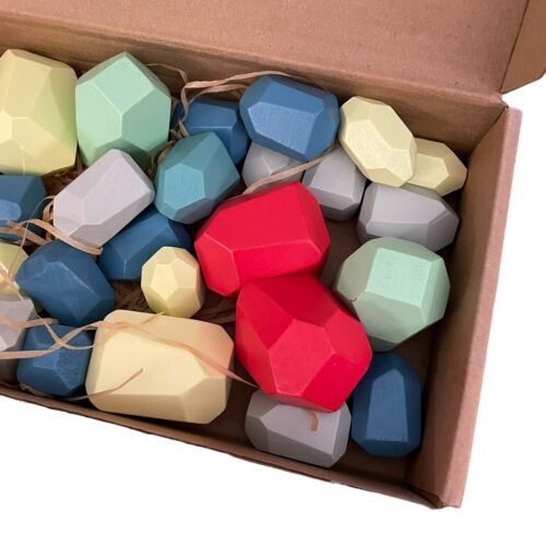 Modengenic Wooden Balancing Stacking Stones 36 Piece Montessori Learning - Picture 5 of 6