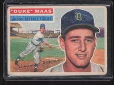 1956 Topps #57 Duke Maas PR Rookie RC Gray Back