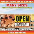 Open Massage Advertising Banner Vinyl Mesh Sign Foot Beauty Spa Salon Therapy