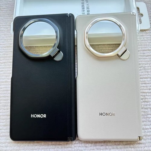 Étui arrière en cuir PU de luxe neuf avec protection axe béquille pour HONOR Magic V3 - Photo 5 sur 18