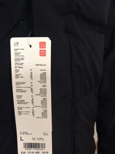Uniqlo - Seamless Down Daunenmantel - Herren - Gr. L - Schwarz - Neu !!! - Bild 3 von 8