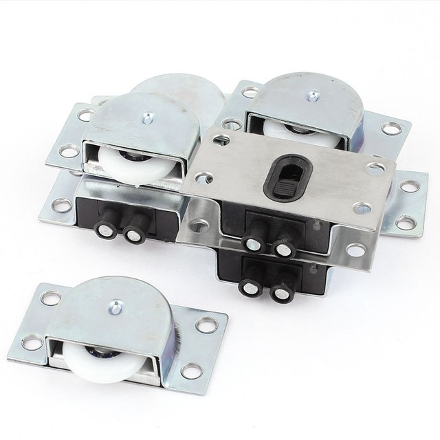 Cabinet Wardrobe Plastic Wheel Metal Sliding Door Roller Set 4 Pair For Cabinet Wardrobe Plastic Wheel Metal, Metal Sliding Door Wheels