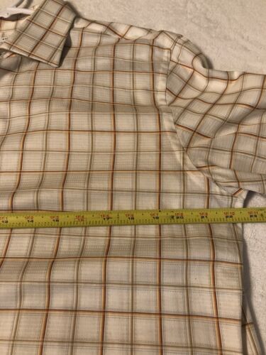 Banana Republic Mens Medium 15/15.5 Cream Checkered L/S Button Up Dress Shirt - Picture 3 of 9