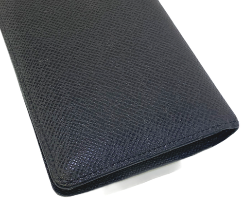 Louis Vuitton Brazza Leather Credit Bi-Fold Long Wallet Taiga Black - Picture 8 of 12