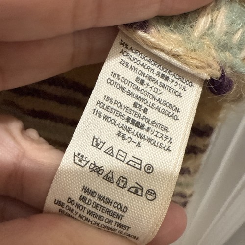 Nuevo con etiquetas Suéter Free People Recortado Cuello Redondo Marfil Combo Rayas Manga Campana Grande L - Imagen 6 de 6