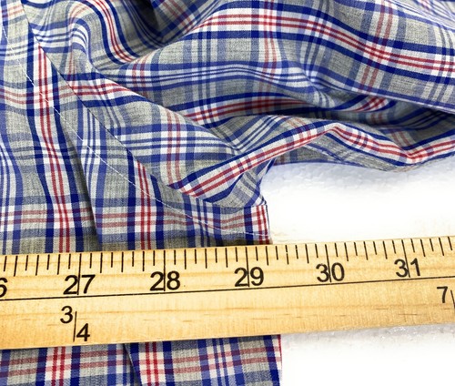 Brooks Brothers Men's Non-Iron Button Down Pocket Gray Blue Check Shirt 2XLT - Picture 6 of 8