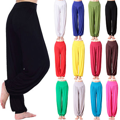 Aladinhose Haremshose Pumphose Ballonhose Freizeit Damen Yoga Fitness Lose Hose
