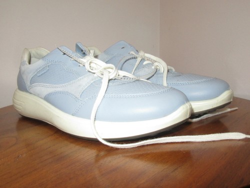 ECCO SOFT 7 RUNNER WOMENS SNEAKERS LEATHER & NUBUCK DUSTY BLUE SIZE 41 (US 10) - Picture 7 of 11