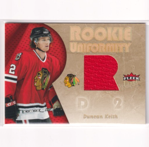 2005-06 Ultra Fleer Rookie Uniformity Jersey Duncan Keith Chicago Blackhawks