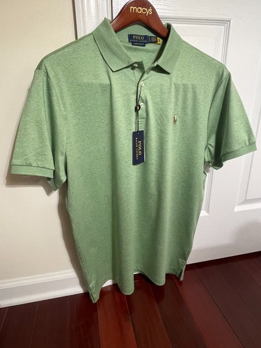 New POLO RALPH LAUREN Men's Green Custom Slim Fit Soft Cotton Polo Shirt Size XL