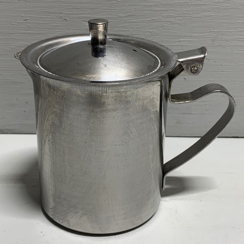BRANDWARE STAINLESS STEEL CREAMER SYRUP HOLDER HINGED LID - Picture 2 of 7
