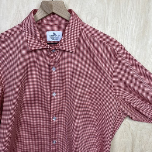 Mizzen & Main Herren Knopfleiste atmungsaktiv rot Gingham kariert XL Besatz Passform - Bild 7 von 11