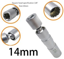 14mm Swivel Spark Plug Socket Removal Tool Thin Wall Magnetic 3/8 Drive 12-Point