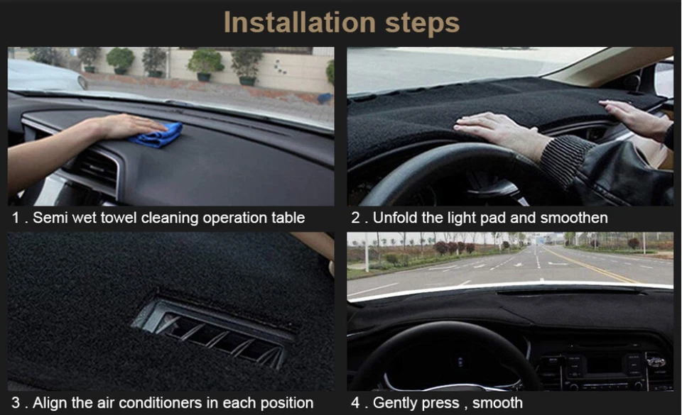 Dashboard Platform Dash Mat Black Out Pad For Toyota Yaris Hatchback 2006-2011 - image 4 of 4