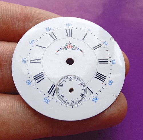 Swiss Vintage Dial from Pocket Watch.enamel - Picture 12 of 12