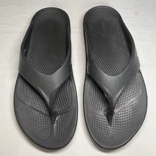 Oofos Recovery Flipflops/Sandals Unisex Mens M12 Womens W14 Black Thong Slip On
