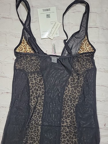 Elegant Moments Mesh Chemise Size Small Leopard Print Style: 4052 Garters - Picture 11 of 11