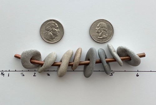 8 Natural Holey Beach Rocks Hag Adder Fairy Stones Wish Mystic smooth Bead #L US - Picture 15 of 16