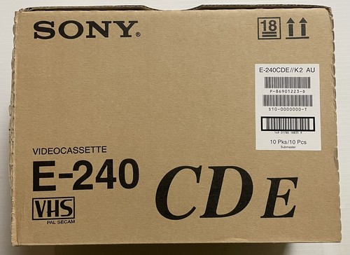 SONY E-240 VHS Blank Video Cassette Tape 10 Pack 4 Hour PAL New & Factory Sealed - Picture 19 of 24