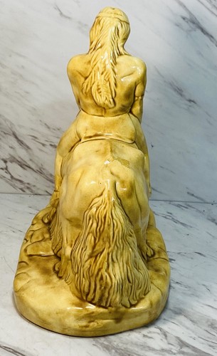 VINTAGE INDIAN ON HORSE CERAMIC STATUE 9”x8” - Picture 5 of 6