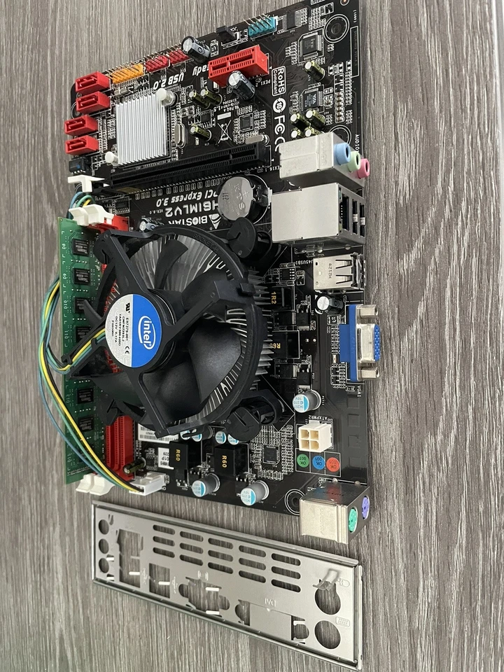 BioStar H61MLV2 , Intel Celeron CPU G550  2.60GHZ 4GB DDR3 Motherboard Bundle - Image 2 of 4