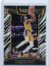 2018-19 Panini Select Basketball Concourse Zebra Prizm #44 Brandon Ingram
