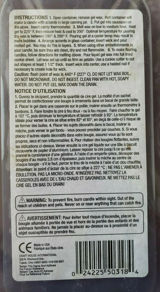 VELA MÁGICA PÚRPURA #50318 CERA GEL COLOR PARA HACER VELAS 20 FL OZ Foto 3 de 3