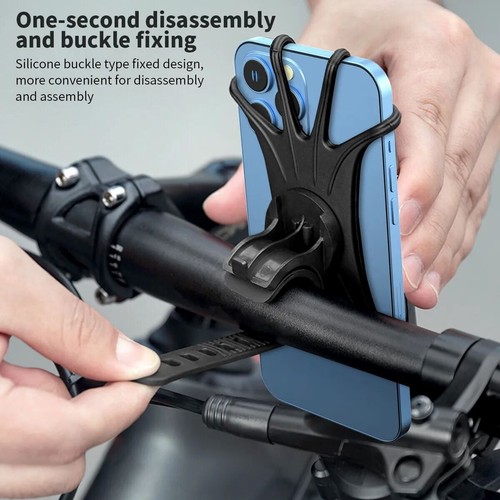 ¡NUEVO! Soporte de montaje de teléfono de bicicleta de silicona 360° para teléfonos iPhone y Android - Gris - Imagen 8 de 9