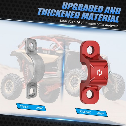 NICECNC Front Sway Bar Bushing Clamp Mounts For Can-Am Maverick X3 RR 2017-2023 - Picture 3 of 13