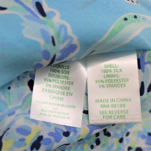 Lilly Pulitzer Bondi Blue Blue/White Lisamarie Silk Caftan Women's Size XXS/XS - Picture 12 of 12