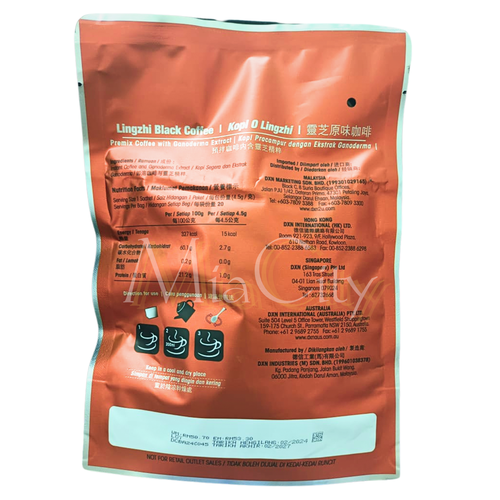 Café negro DXN Lingzhi con Ganoderma ORI (20sac x4,5 gramos) - SIN AZÚCAR Y HALAL - Imagen 3 de 9