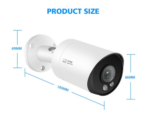 Cámara IP de seguridad compatible con HIK IPC 4K 8MP MIC IR POE CCTV Bullet lente de 3,6 mm - Imagen 4 de 8