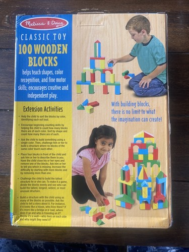NEW-Melissa & Doug Toy Wooden Building Blocks - 100pc Educational Montessori - Picture 2 of 2