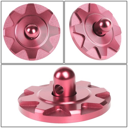 60MMx28MM PINK ALUMINUM CNC BILLET HOOD PIN PLATES+CABLE+BONDING TAPE JDM MODS - Imagen 3 de 7