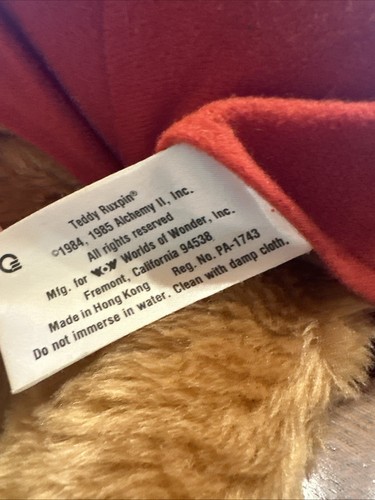  Vintage 1985 Teddy Ruxpin Teddy Bear Worlds of Wonder WOW Not Tested Toy Play - Picture 15 of 15