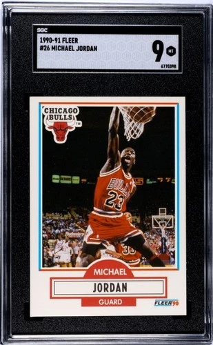 MICHAEL JORDAN 1990 Fleer #26 GRADED 9💎MINT Chicago Bulls HOF🐐GOAT🏀🔥