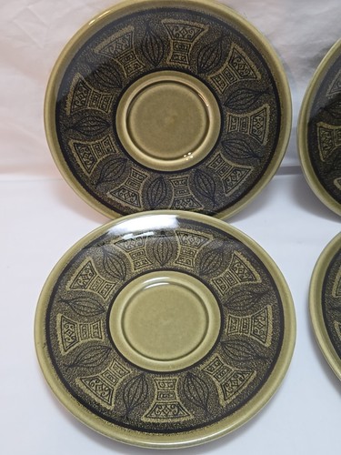 (4) VTG Taylor Smith Taylor Riviera Green Atomic Onion 5¾" Saucer/ Bread Plates - Picture 5 of 18