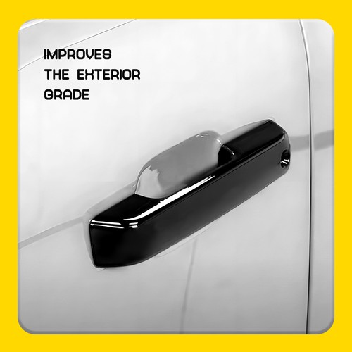 4x For 21-24 Ford F150 23-24 F250 F350 Black Door Handle Covers (W/O Smartkey) D - Picture 9 of 20