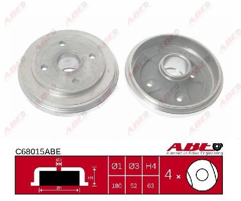 BREMSTROMMEL HINTEN ABE C68015ABE 2PCS I FÜR VAUXHALL AGILA I 1.0 12V,1.2 16V - Picture 2 of 5