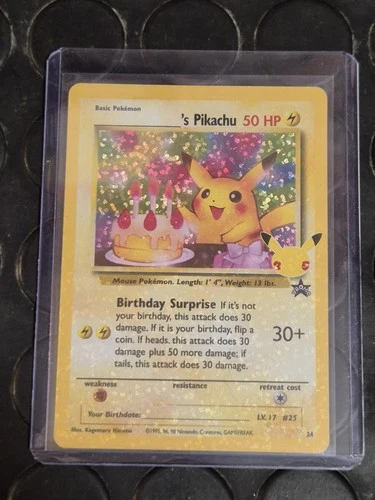 🎉 Ultra Rare Pokémon Card: Birthday Pikachu #24 🎉