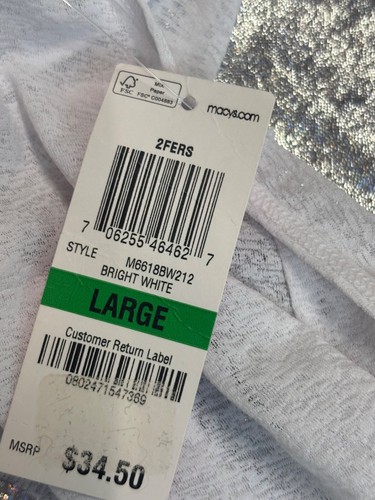 Material Girl Active Juniors' Layered-look Graphic Tank Top, White/Silver, Sz. L - Picture 8 of 12