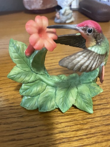 Bronson Rubin Topas Kolibri mit Trompete Creeper Porzellan Figur 1996 Exc
