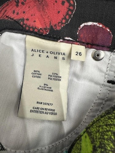 Alice + Olivia Butterfly High-rise Skinny Jeans Multicolor / Women’s Sz 26 - 第 5/6 張圖片