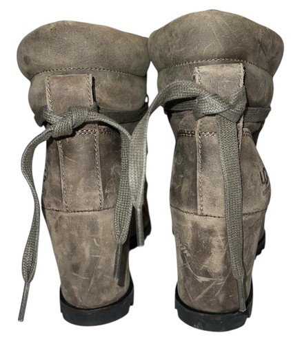 UGG Women’s Sz 9 Valory Brown Wedge Ankle Boots Suede Leather Waterproof Laces - Picture 6 of 12