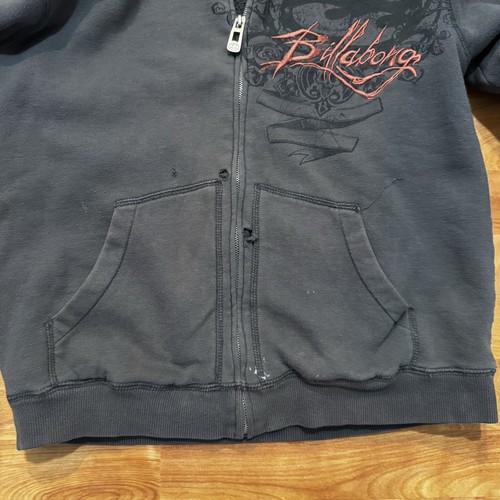Vintage Y2K Billabong Hoodie Sherpa Lined Zip up Youth L Has Fade And Wear - Picture 4 of 19