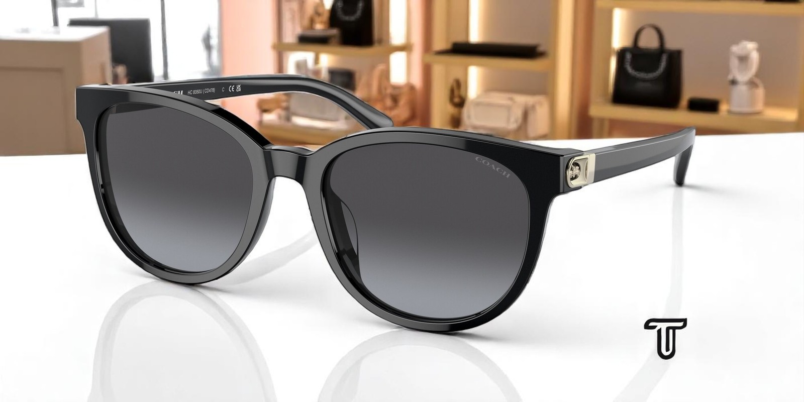 COACH HC8350U 50028G Cd478 Black Grey Gradient 54 mm Women&apos;s Sunglasses
