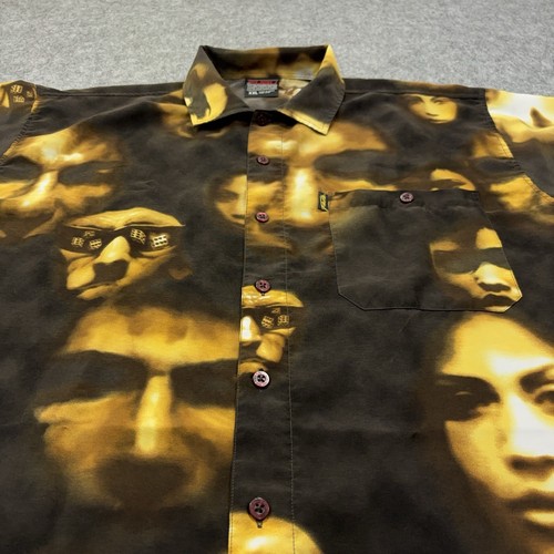 Vintage FUBU Shirt Mens 2XL All Over Print Y2K Baggy Streetwear Hip Hop Baggy - Picture 3 of 8
