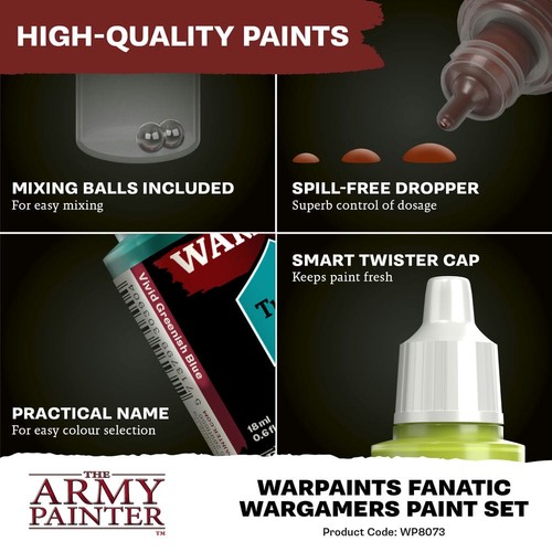 Warpaints Fanatic Wargamers Paint Set Army Painter colori WP8073 - Foto 4 di 4