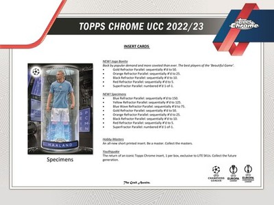 Topps 2022-23 Chrome UEFA Club Competitions Soccer Hobby